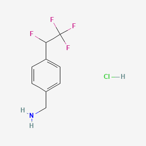 molecular formula C9H10ClF4N B2940087 [4-(1,2,2,2-Tetrafluoroethyl)phenyl]methanamine hydrochloride CAS No. 2193067-83-1