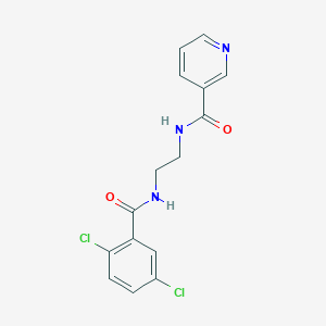 molecular formula C15H13Cl2N3O2 B294009 N-{2-[(2,5-dichlorobenzoyl)amino]ethyl}nicotinamide 