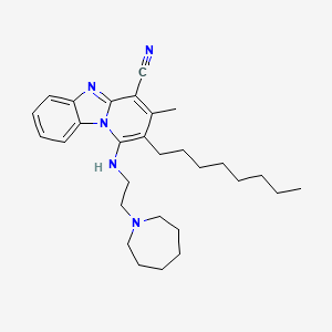molecular formula C29H41N5 B2940091 1-[2-(Azepan-1-yl)ethylamino]-3-methyl-2-octylpyrido[1,2-a]benzimidazole-4-carbonitrile CAS No. 500149-21-3