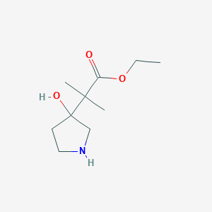 molecular formula C10H19NO3 B2940092 Ethyl 2-(3-hydroxypyrrolidin-3-yl)-2-methylpropanoate CAS No. 2117601-61-1