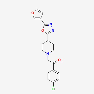 1-(4-Chlorophenyl)-2-(4-(5-(furan-3-yl)-1,3,4-oxadiazol-2-yl)piperidin-1-yl)ethanone