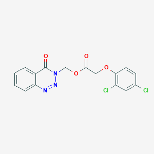 molecular formula C16H11Cl2N3O4 B2940096 (4-oxo-1,2,3-benzotriazin-3(4H)-yl)methyl (2,4-dichlorophenoxy)acetate CAS No. 433326-23-9