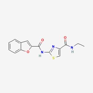 molecular formula C15H13N3O3S B2940099 2-(benzofuran-2-carboxamido)-N-ethylthiazole-4-carboxamide CAS No. 941929-39-1