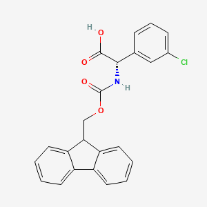 molecular formula C23H18ClNO4 B2940107 (S)-(3-Chloro-phenyl)-[(9H-fluoren-9-ylmethoxycarbonylamino)]-acetic acid CAS No. 1260608-79-4