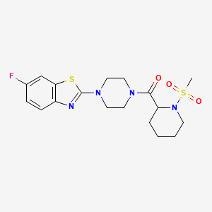 (4-(6-Fluorobenzo[d]thiazol-2-yl)piperazin-1-yl)(1-(methylsulfonyl)piperidin-2-yl)methanone