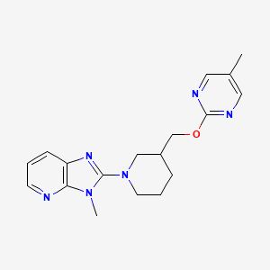 molecular formula C18H22N6O B2940118 3-Methyl-2-[3-[(5-methylpyrimidin-2-yl)oxymethyl]piperidin-1-yl]imidazo[4,5-b]pyridine CAS No. 2379997-05-2
