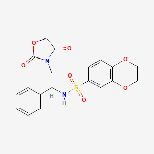 N-(2-(2,4-dioxooxazolidin-3-yl)-1-phenylethyl)-2,3-dihydrobenzo[b][1,4]dioxine-6-sulfonamide