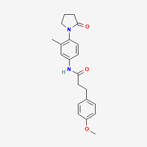 molecular formula C21H24N2O3 B2940121 3-(4-methoxyphenyl)-N-(3-methyl-4-(2-oxopyrrolidin-1-yl)phenyl)propanamide CAS No. 941889-14-1