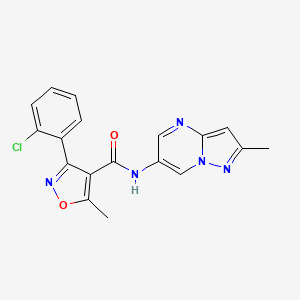 3-(2-chlorophenyl)-5-methyl-N-(2-methylpyrazolo[1,5-a]pyrimidin-6-yl)isoxazole-4-carboxamide