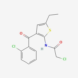 molecular formula C15H13Cl2NO2S B2940123 2-Chloro-N-(3-(2-chlorobenzoyl)-5-ethylthiophen-2-yl)acetamide CAS No. 50508-89-9