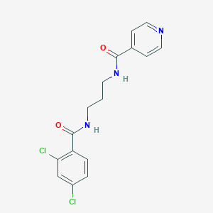 molecular formula C16H15Cl2N3O2 B294013 N-(3-{[(2,4-dichlorophenyl)carbonyl]amino}propyl)pyridine-4-carboxamide 