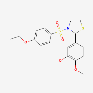 2-(3,4-Dimethoxyphenyl)-3-((4-ethoxyphenyl)sulfonyl)thiazolidine