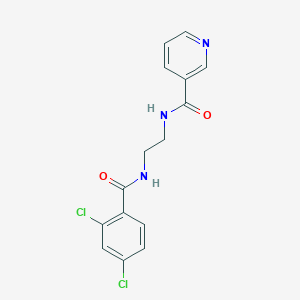 molecular formula C15H13Cl2N3O2 B294014 N-{2-[(2,4-dichlorobenzoyl)amino]ethyl}nicotinamide 