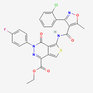 Ethyl 5-(3-(2-chlorophenyl)-5-methylisoxazole-4-carboxamido)-3-(4-fluorophenyl)-4-oxo-3,4-dihydrothieno[3,4-d]pyridazine-1-carboxylate