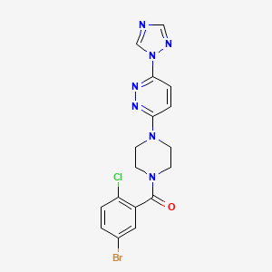 molecular formula C17H15BrClN7O B2940145 (4-(6-(1H-1,2,4-三唑-1-基)哒嗪-3-基)哌嗪-1-基)(5-溴-2-氯苯基)甲苯酮 CAS No. 1797719-20-0