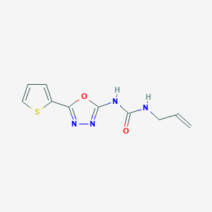 molecular formula C10H10N4O2S B2940151 1-Allyl-3-(5-(thiophen-2-yl)-1,3,4-oxadiazol-2-yl)urea CAS No. 1251609-16-1