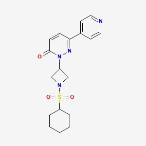 molecular formula C18H22N4O3S B2940155 2-(1-Cyclohexylsulfonylazetidin-3-yl)-6-pyridin-4-ylpyridazin-3-one CAS No. 2380172-10-9