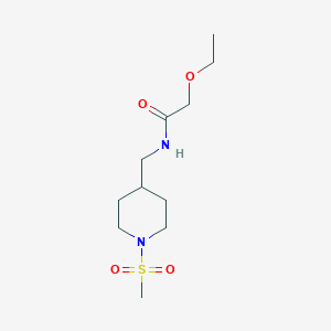 molecular formula C11H22N2O4S B2940159 2-ethoxy-N-((1-(methylsulfonyl)piperidin-4-yl)methyl)acetamide CAS No. 1235660-57-7