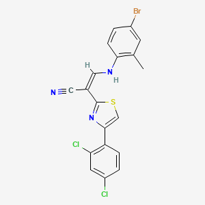 (Z)-3-((4-bromo-2-methylphenyl)amino)-2-(4-(2,4-dichlorophenyl)thiazol-2-yl)acrylonitrile