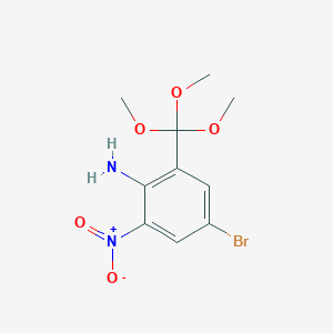 molecular formula C10H13BrN2O5 B2940176 4-Bromo-2-nitro-6-(trimethoxymethyl)aniline CAS No. 2055119-35-0