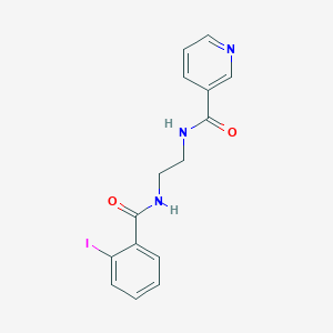molecular formula C15H14IN3O2 B294018 N-(2-{[(2-iodophenyl)carbonyl]amino}ethyl)pyridine-3-carboxamide 