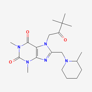 7-(3,3-Dimethyl-2-oxobutyl)-1,3-dimethyl-8-[(2-methylpiperidin-1-yl)methyl]purine-2,6-dione