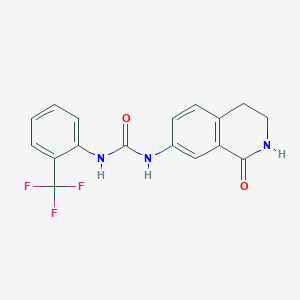 molecular formula C17H14F3N3O2 B2940188 1-(1-氧代-1,2,3,4-四氢异喹啉-7-基)-3-(2-(三氟甲基)苯基)脲 CAS No. 1351604-74-4