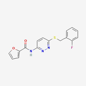 molecular formula C16H12FN3O2S B2940190 N-(6-((2-氟苄基)硫代)哒嗪-3-基)呋喃-2-甲酰胺 CAS No. 1021106-79-5