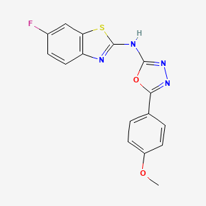 N-(6-fluoro-1,3-benzothiazol-2-yl)-5-(4-methoxyphenyl)-1,3,4-oxadiazol-2-amine