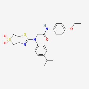 2-((5,5-dioxido-3a,4,6,6a-tetrahydrothieno[3,4-d]thiazol-2-yl)(4-isopropylphenyl)amino)-N-(4-ethoxyphenyl)acetamide