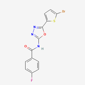 N-(5-(5-bromothiophen-2-yl)-1,3,4-oxadiazol-2-yl)-4-fluorobenzamide
