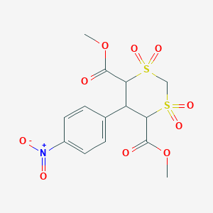 Dimethyl 5-(4-nitrophenyl)-1,3-dithiane-4,6-dicarboxylate 1,1,3,3-tetraoxide