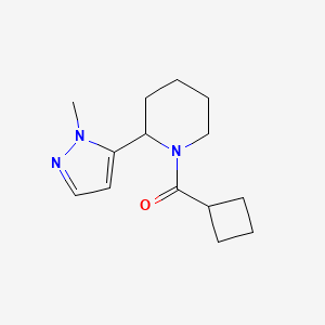 molecular formula C14H21N3O B2940203 1-cyclobutanecarbonyl-2-(1-methyl-1H-pyrazol-5-yl)piperidine CAS No. 2309542-37-6