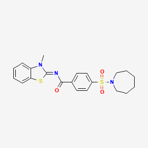 (E)-4-(azepan-1-ylsulfonyl)-N-(3-methylbenzo[d]thiazol-2(3H)-ylidene)benzamide