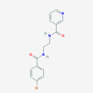 molecular formula C15H14BrN3O2 B294021 N-{2-[(4-bromobenzoyl)amino]ethyl}nicotinamide 