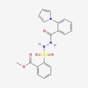 molecular formula C19H17N3O5S B2940211 methyl 2-({2-[2-(1H-pyrrol-1-yl)benzoyl]hydrazino}sulfonyl)benzenecarboxylate CAS No. 478063-19-3