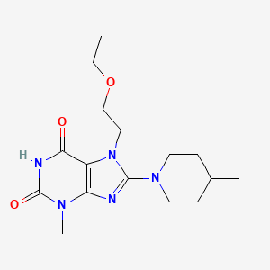 7-(2-ethoxyethyl)-3-methyl-8-(4-methylpiperidin-1-yl)-1H-purine-2,6(3H,7H)-dione