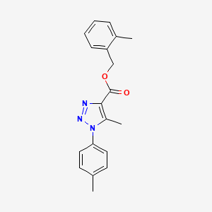 molecular formula C19H19N3O2 B2940218 2-methylbenzyl 5-methyl-1-(p-tolyl)-1H-1,2,3-triazole-4-carboxylate CAS No. 946214-86-4