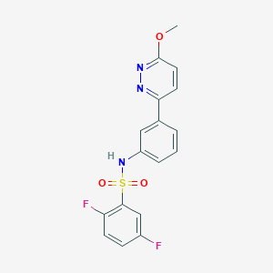 molecular formula C17H13F2N3O3S B2940221 2,5-二氟-N-[3-(6-甲氧基哒嗪-3-基)苯基]苯磺酰胺 CAS No. 895804-75-8