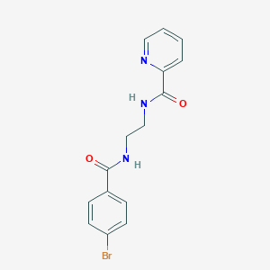molecular formula C15H14BrN3O2 B294023 N-{2-[(4-bromobenzoyl)amino]ethyl}-2-pyridinecarboxamide 