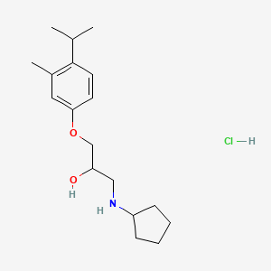 molecular formula C18H30ClNO2 B2940243 1-(Cyclopentylamino)-3-(4-isopropyl-3-methylphenoxy)propan-2-ol hydrochloride CAS No. 1216551-32-4