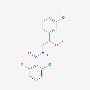 molecular formula C17H17ClFNO3 B2940249 2-氯-6-氟-N-(2-甲氧基-2-(3-甲氧基苯基)乙基)苯甲酰胺 CAS No. 1797694-10-0