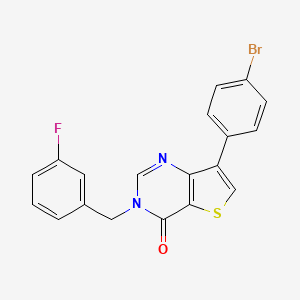 molecular formula C19H12BrFN2OS B2940253 7-(4-溴苯基)-3-(3-氟苄基)噻吩并[3,2-d]嘧啶-4(3H)-酮 CAS No. 1206986-31-3