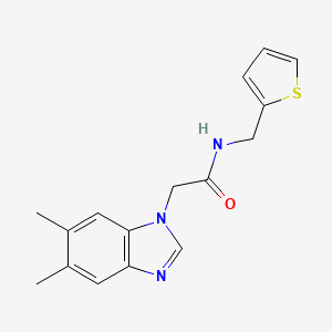 molecular formula C16H17N3OS B2940258 2-(5,6-dimethyl-1H-benzimidazol-1-yl)-N-(thiophen-2-ylmethyl)acetamide CAS No. 955330-35-5