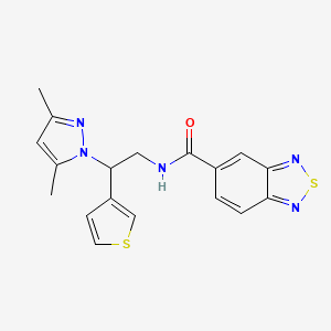 molecular formula C18H17N5OS2 B2940263 N-(2-(3,5-dimethyl-1H-pyrazol-1-yl)-2-(thiophen-3-yl)ethyl)benzo[c][1,2,5]thiadiazole-5-carboxamide CAS No. 2034346-92-2