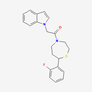 1-(7-(2-fluorophenyl)-1,4-thiazepan-4-yl)-2-(1H-indol-1-yl)ethanone