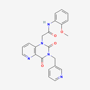 molecular formula C22H19N5O4 B2940268 2-(2,4-dioxo-3-(pyridin-3-ylmethyl)-3,4-dihydropyrido[3,2-d]pyrimidin-1(2H)-yl)-N-(2-methoxyphenyl)acetamide CAS No. 941953-01-1
