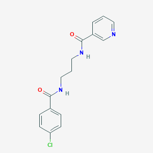 molecular formula C16H16ClN3O2 B294027 N-[3-(4-Chloro-benzoylamino)-propyl]-nicotinamide 