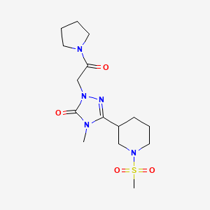 4-methyl-3-(1-(methylsulfonyl)piperidin-3-yl)-1-(2-oxo-2-(pyrrolidin-1-yl)ethyl)-1H-1,2,4-triazol-5(4H)-one