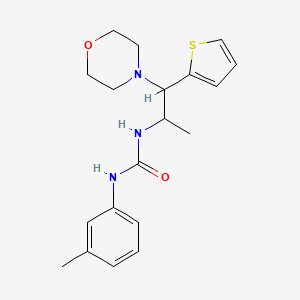 molecular formula C19H25N3O2S B2940282 1-(1-Morpholino-1-(thiophen-2-yl)propan-2-yl)-3-(m-tolyl)urea CAS No. 863018-00-2